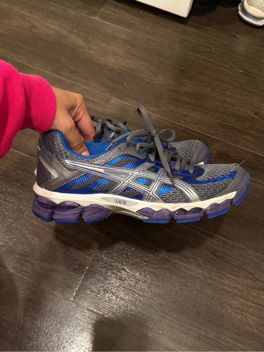 Asics Women's Gray, Blue & Purple Athletic Running Shoes